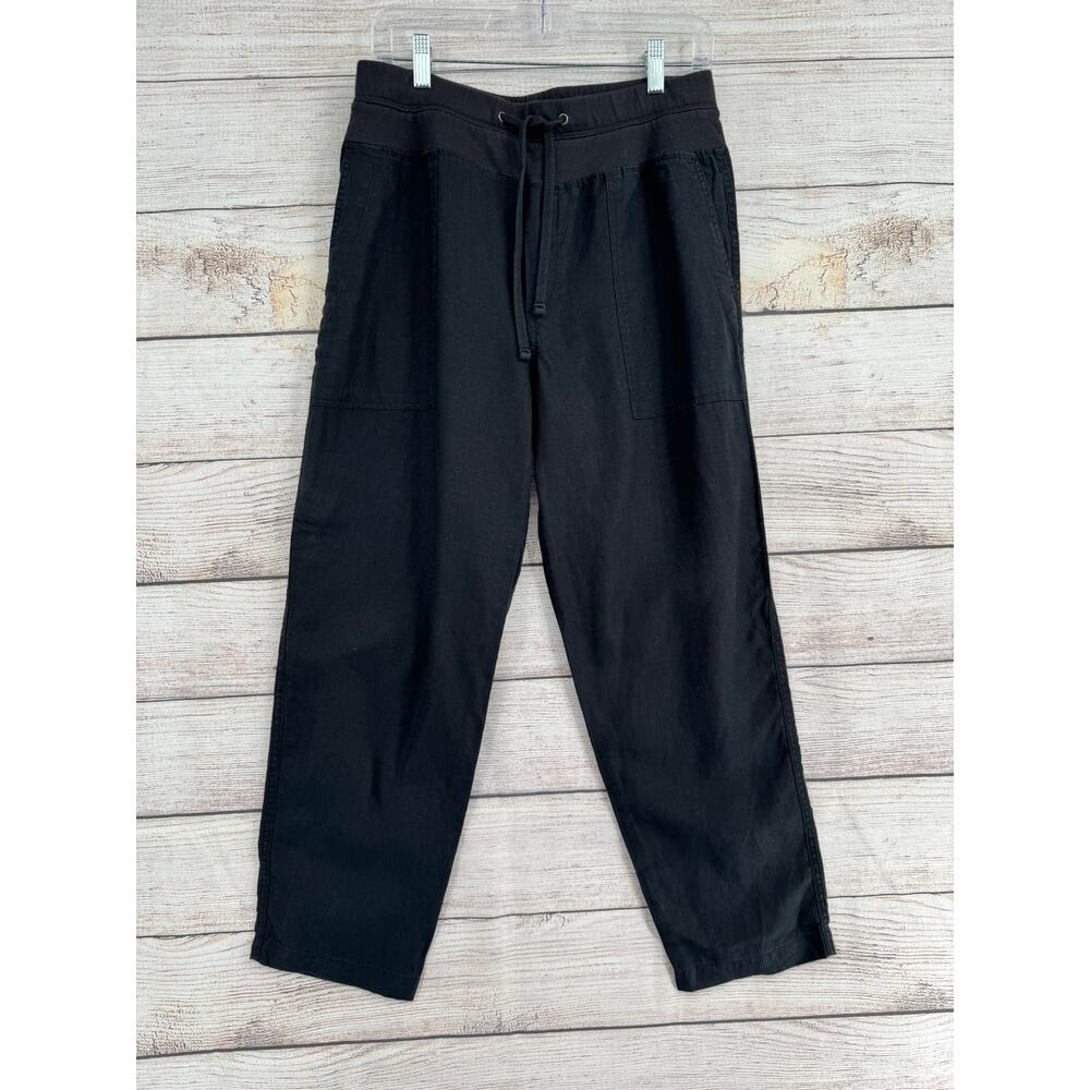 Standard James Perse 100% Linen Casual Pull On Lounge Pants Womens 2/M Black